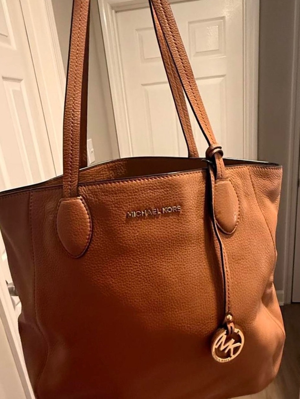 Michael Kors Cognac Pebbled Leather Tote